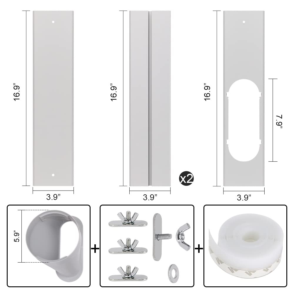Portable Air conditioner Window Kit, Adjustable Vertical/Horizontal Sliding W...