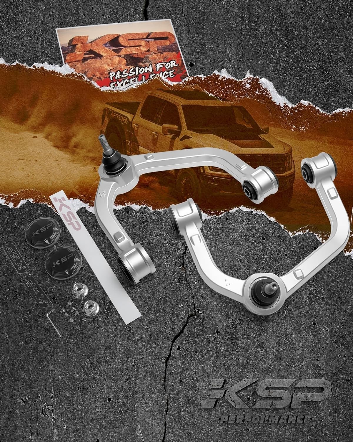 KSP Aluminum Forged Upper control arms for 2004-2020 Ford F150 with 2-4'' lift
