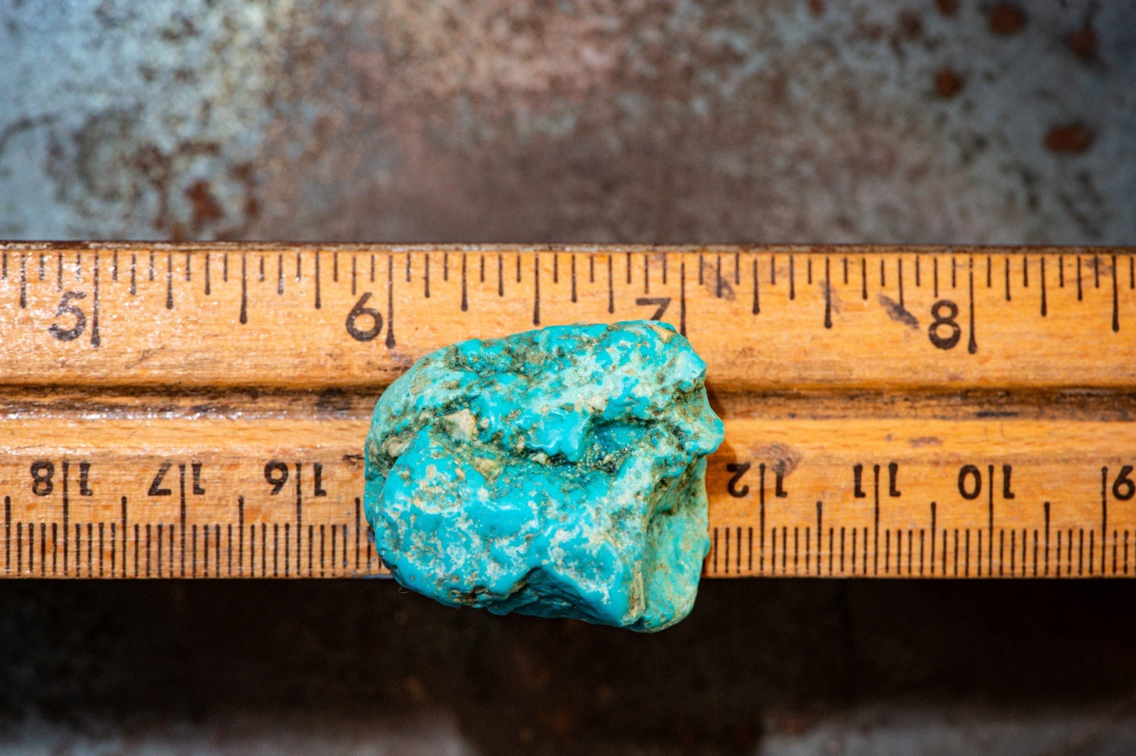 Natural Gem Hard Iron Mask Turquoise Nugget!RARE! RARE! New Mexico! 12 Grams!