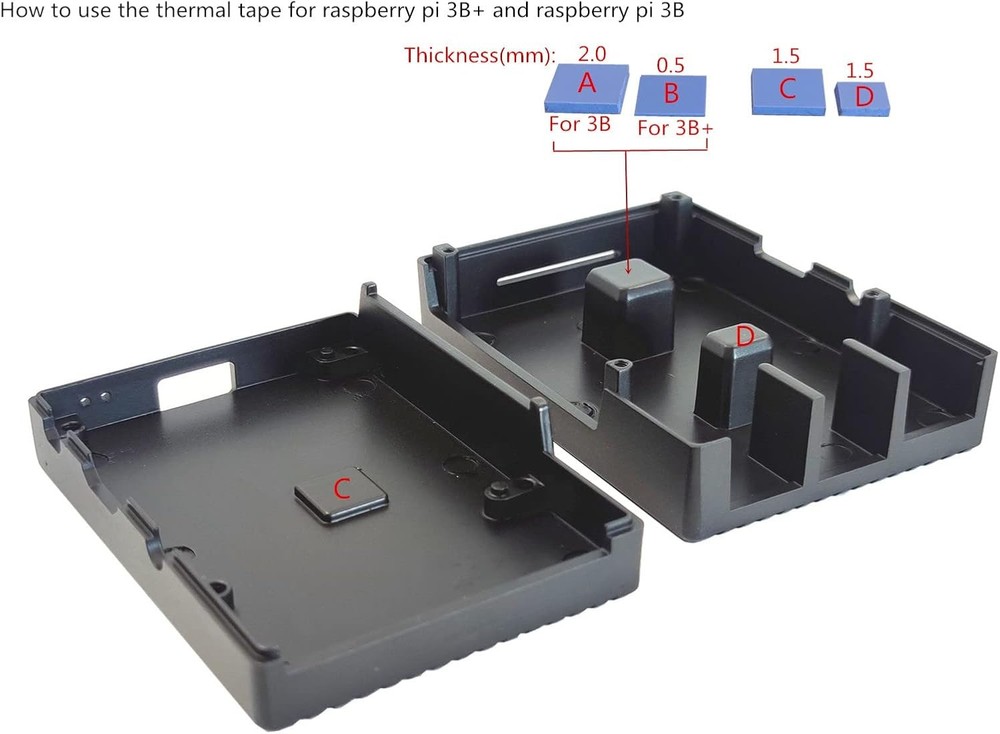 Raspberry Pi 3 B+ Case, Aluminum Alloy Passive Cooling Metal Case for Raspberry