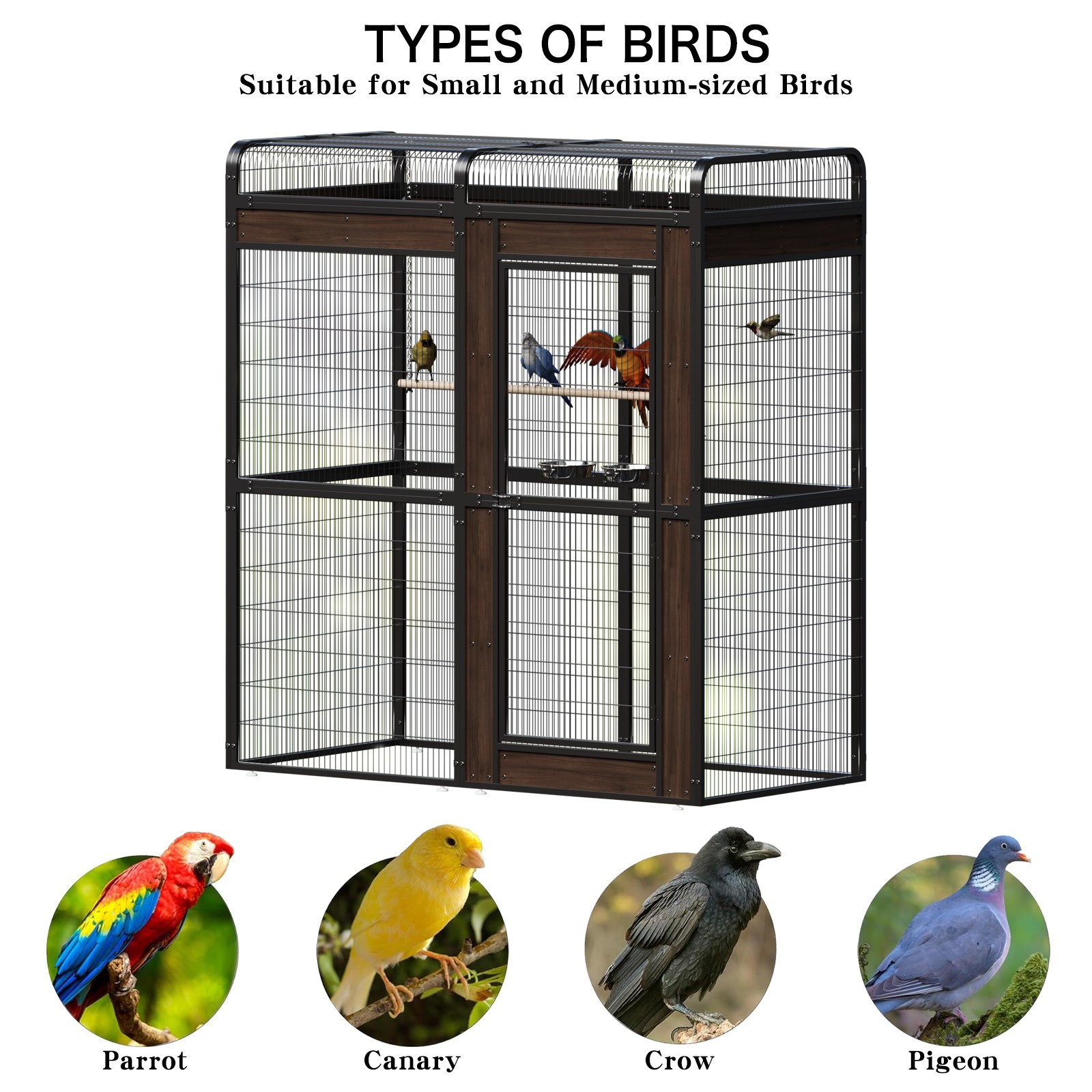 68.7 in Large Metal Aviary Bird Cage for Parakeet Macaw Parrot Budgies Lovebirds