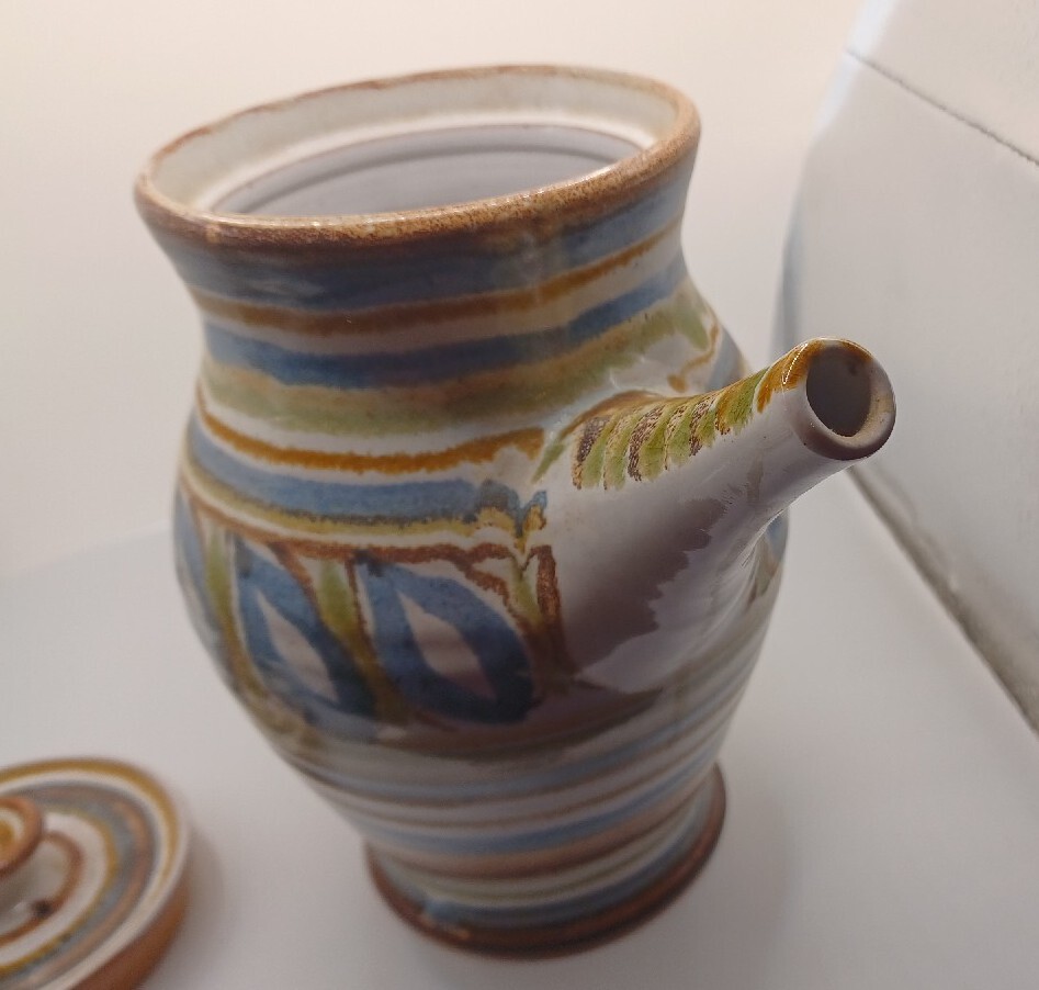 God's Hill Marked CC Pottery Lidded Tea Coffee Pot Server