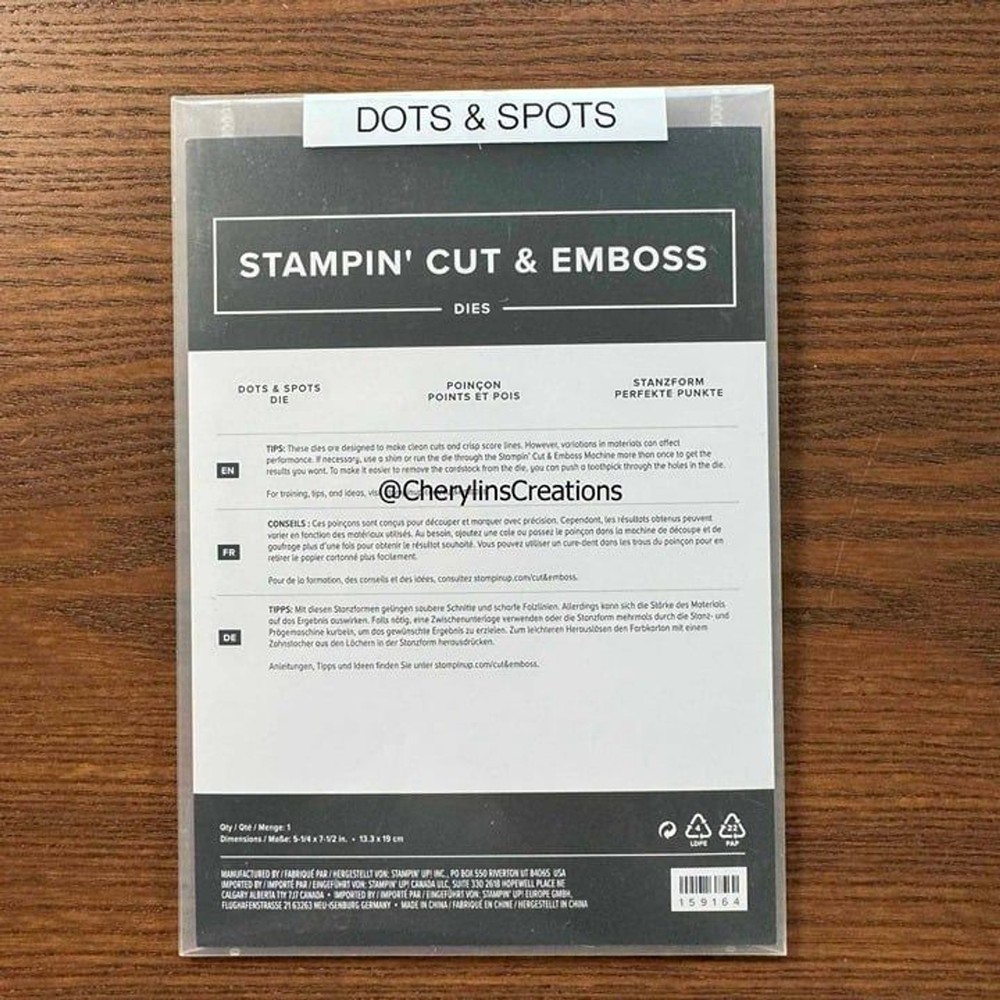 Dots & Spots Stampin Up Die EUC 159164 TEXTURE BACKGROUND