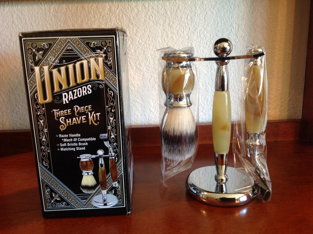NIB Union Razors 3 Piece Shave Kit