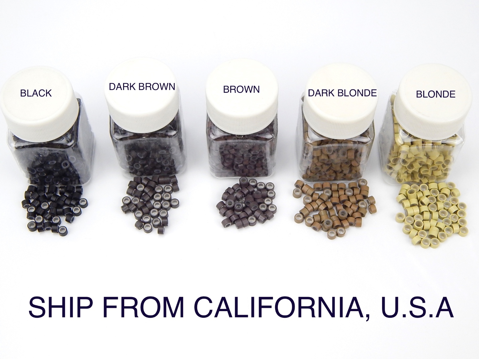 500 /1000 PCS SILICONE MICRO LINK RINGS LINED BEADS FOR HAIR EXTENSIONS 5 COLORS