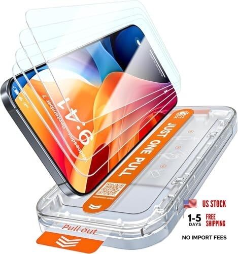 4-Pack HD Screen Protector for,[Military Grade iPhone 16 Pro Max Clear