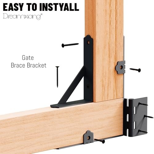 Gate Corner Brace Bracket Anti Sag Gate Frame Kit with Self-Locking Gate 2