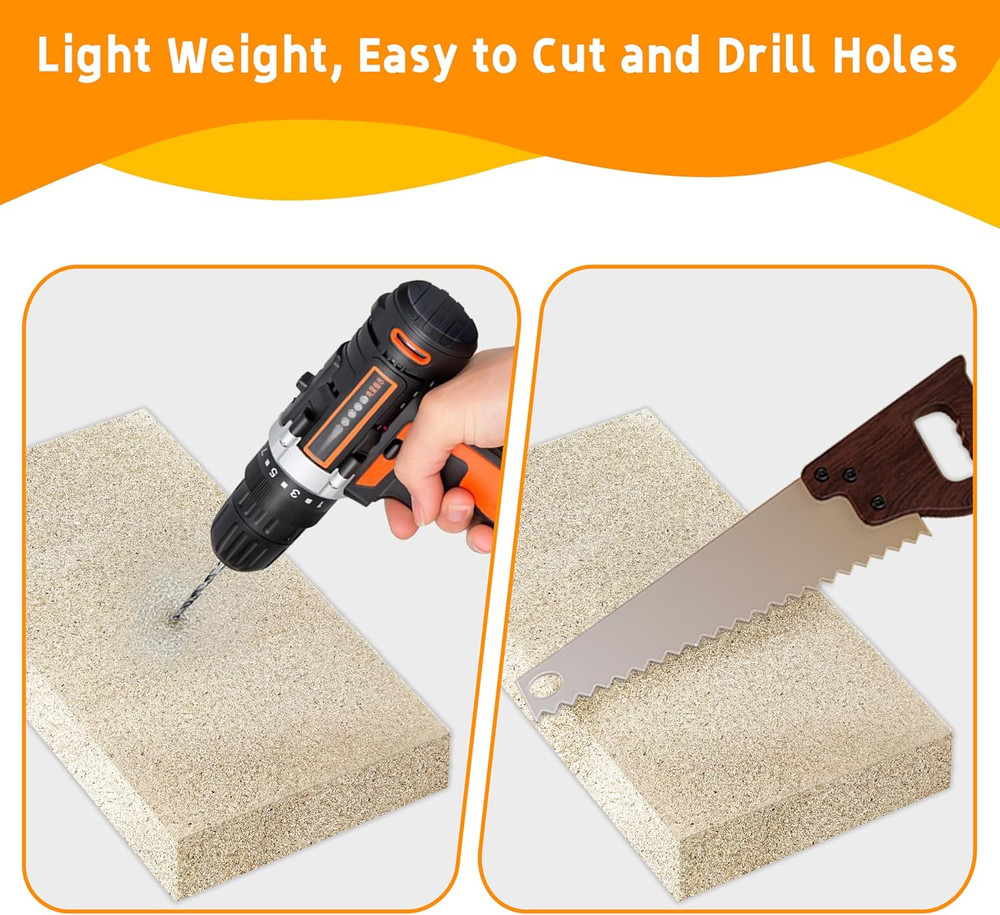 High Temperature Resistant Vermiculite Fire Bricks (6 Pack)