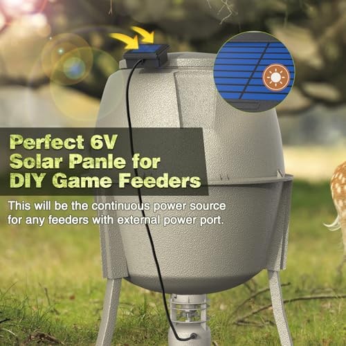 6V Deer Feeder Solar Panel, Efficient Solar Panel Charger with 5FT