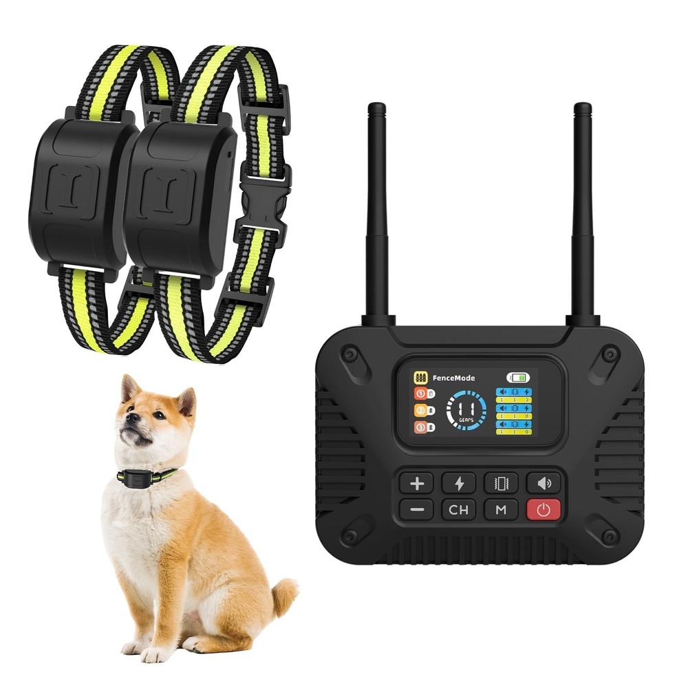 Wireless Dog Fence System with LCD Remote - Adjustable Training Collar & Port...