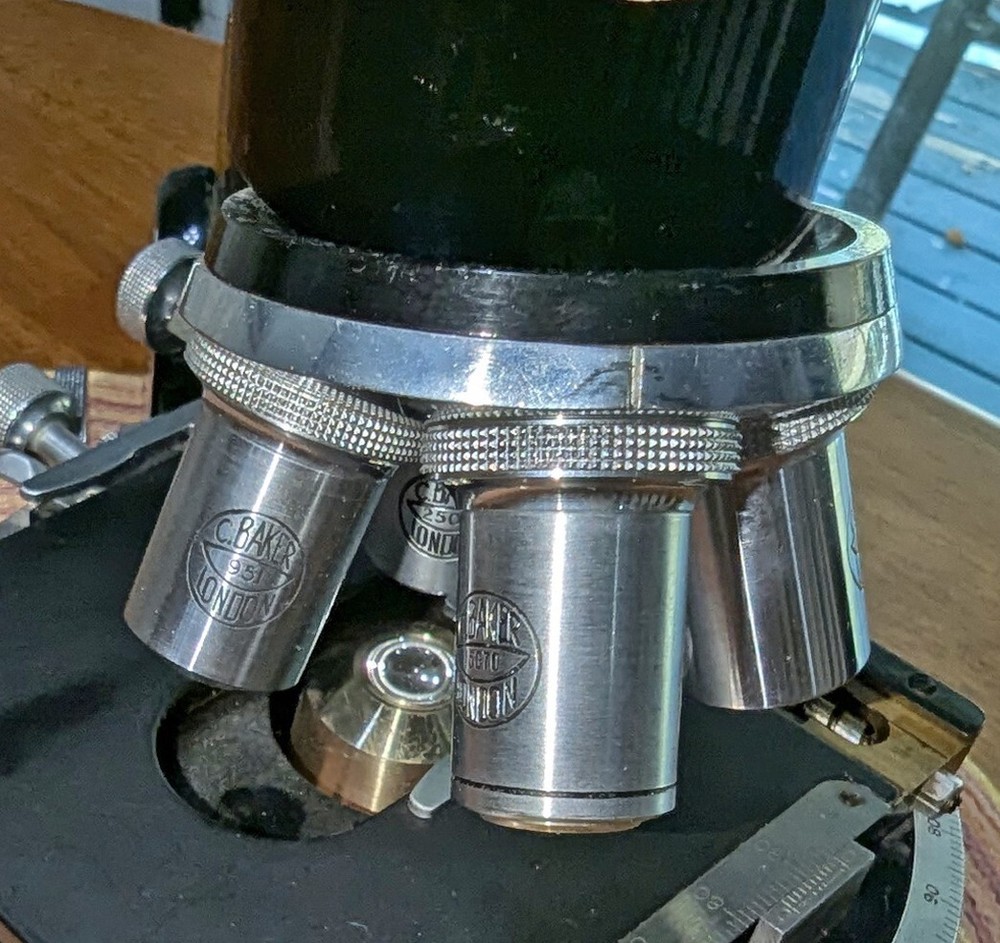 Antique C BAKER London Precision Microscope Complete Set Binocular NICE Loaded