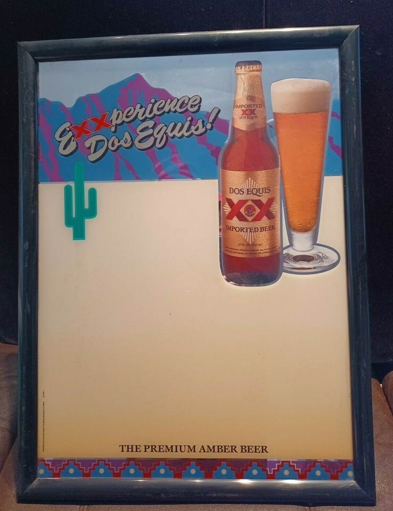 VINTAGE EXXPERIENCE DOS EQUIS! IMPORTED BEER BAR MIRROR