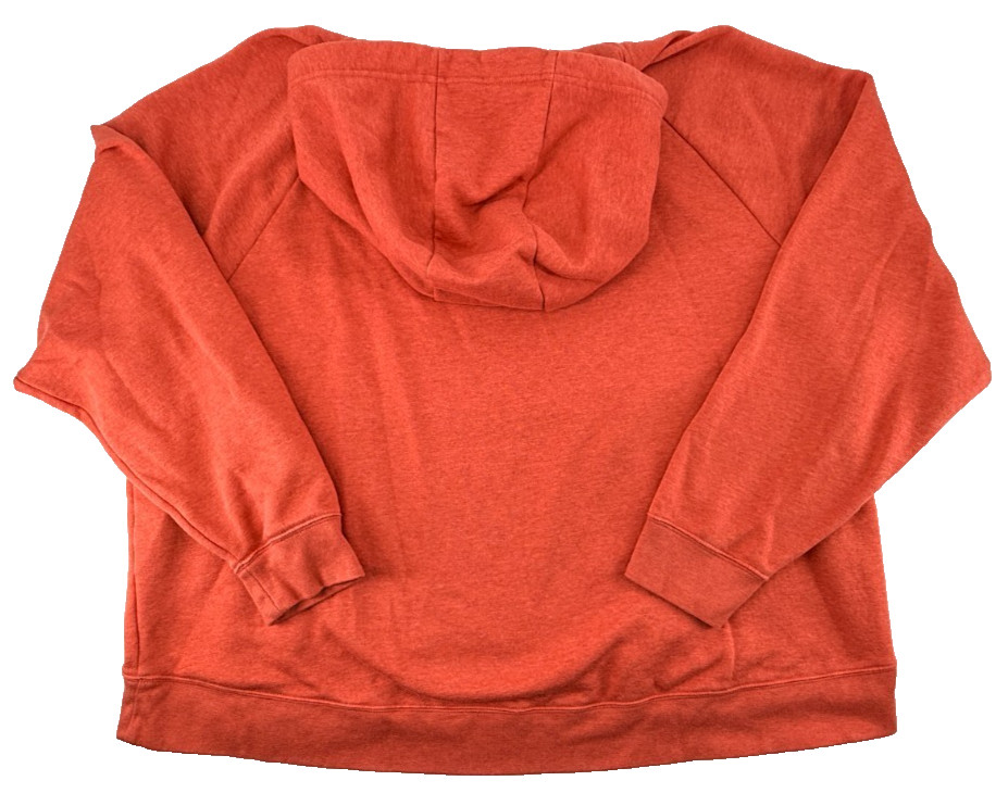 Nike Hoodie Womens XL Orange Quarter Zip Pullover Hooded Sweatshirt Swoosh