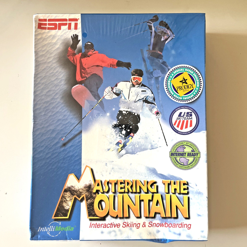 Vtg Computer Game -Mastering The Mountain Skiing Snowboarding Pro Lessons CD-ROM