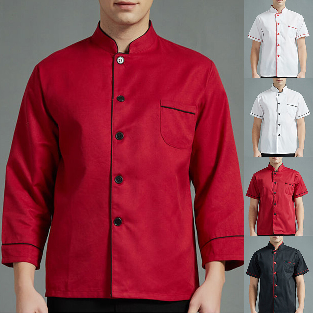 Chef Uniform Waiter Uniform Chef Coat Restaurant Jacket Kitchen Wear Solid "