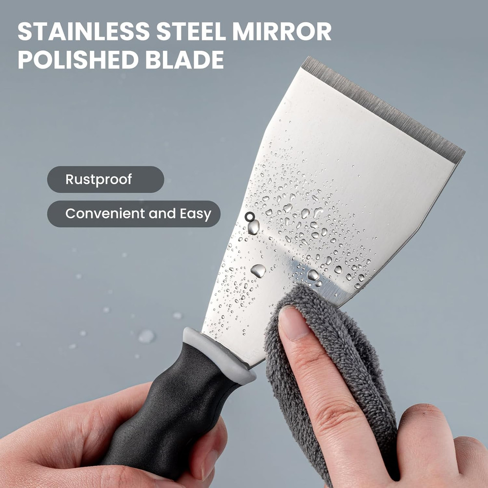 Bent Heavy Duty Scraper, 3" Bent Scraper with Pole Socket Hammer End, Stainless