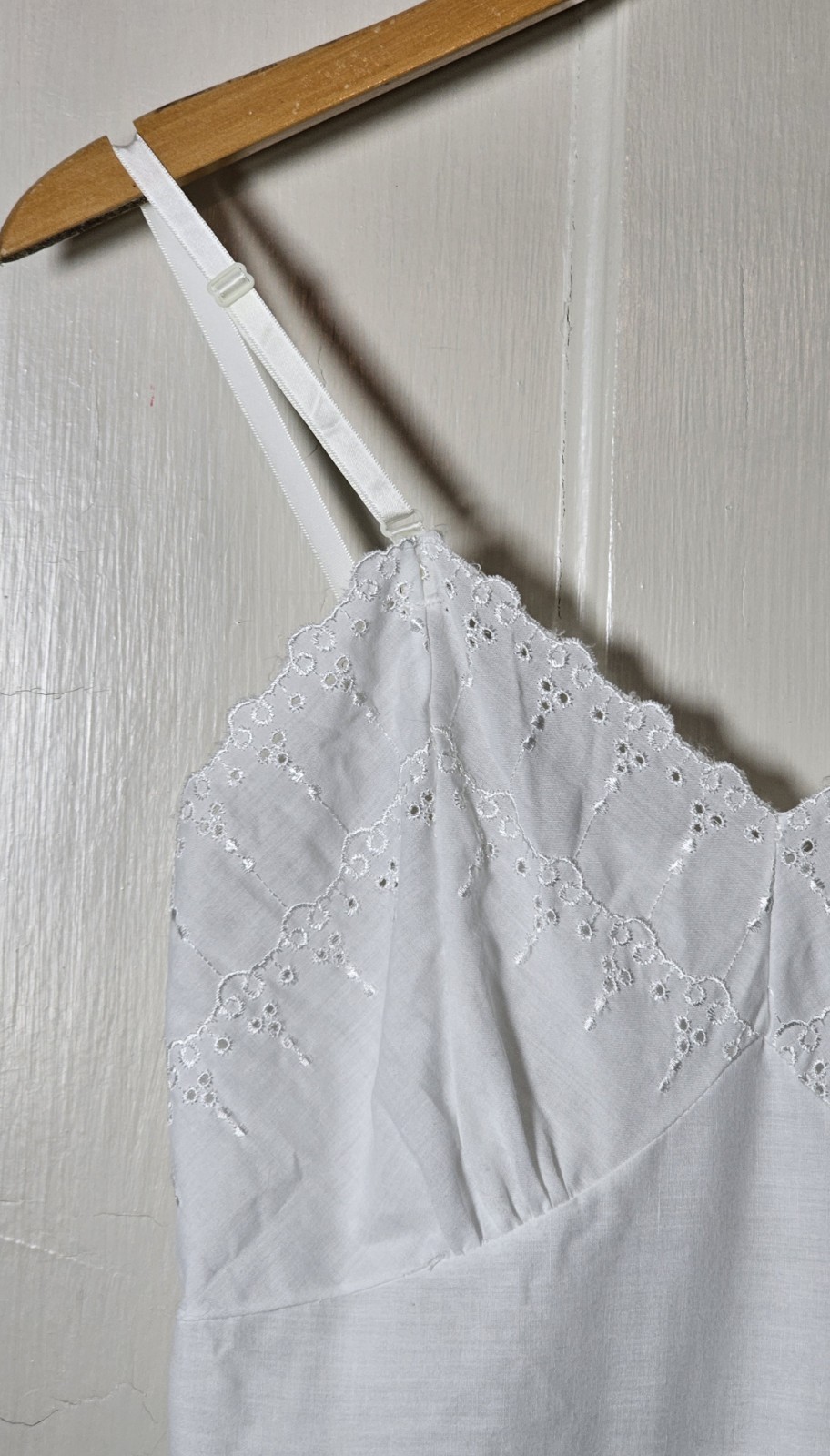 Slip Dress Eyelets Embroidered Lace Trim Size XS Fairy Coquette Feminine Dainty