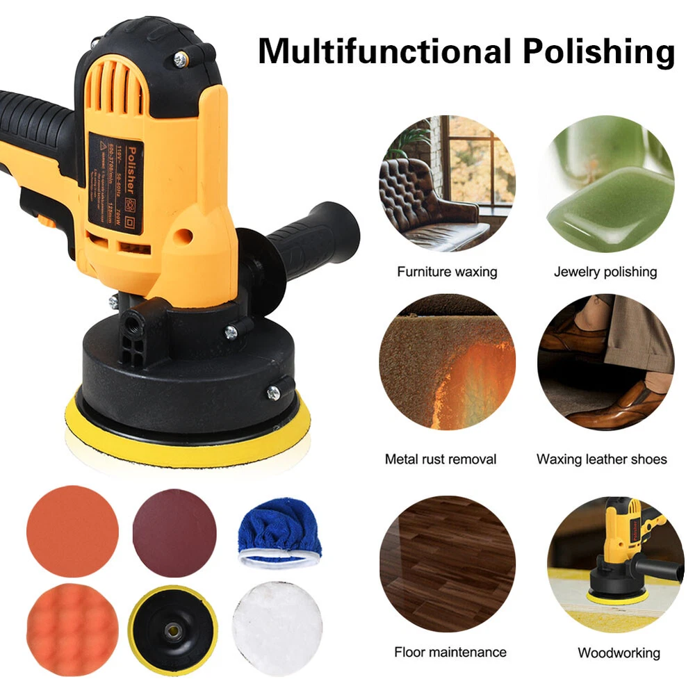 Car Polisher Buffer Sander Polishing Machine Kit Waxing Tool 5" Buffing Pad Set