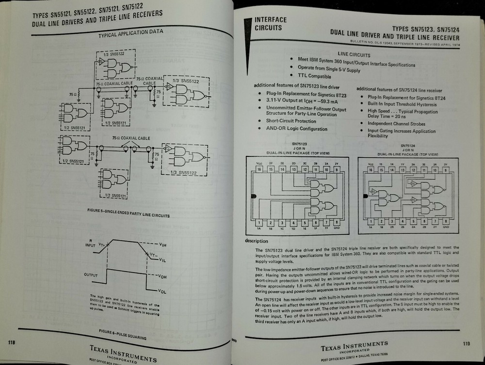USED 1981 Texas Instruments Line Driver & Receiver Data Book