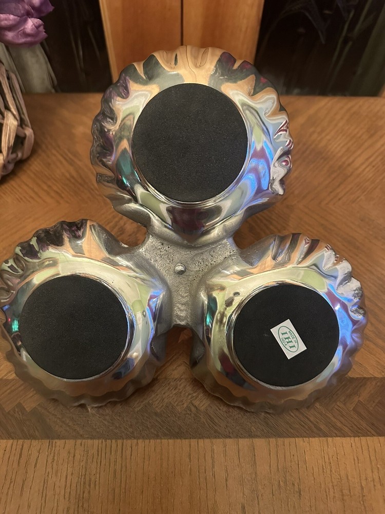 IHI India Handicrafts Silver Clam Shells & Seahorse Serving Dish with 3 Sections