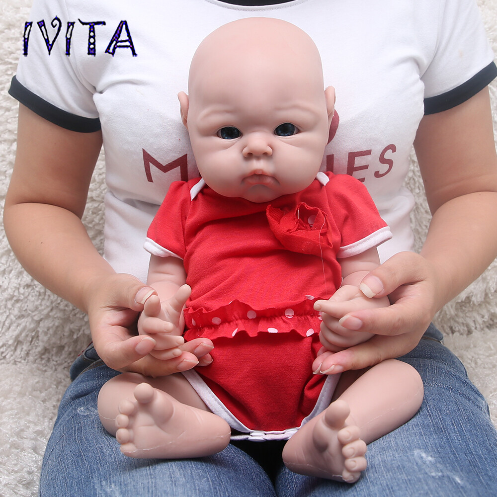 IVITA 19" Full Soft Silicone Reborn Baby Girl Doll Kids Gift Vivid Silicone Doll