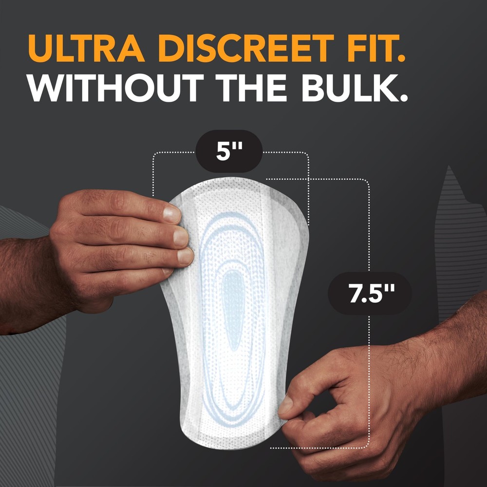 Depend Shields Incontinence Pads for Men, Light Absorbency, One Size, White
