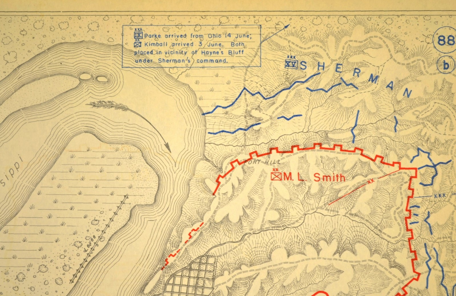 Vintage Siege of Vicksburg Map Mississippi Ulysses S Grant John Pemberton