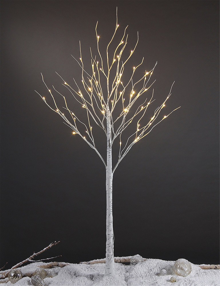 Tall Lighted Birch Tree, Medium