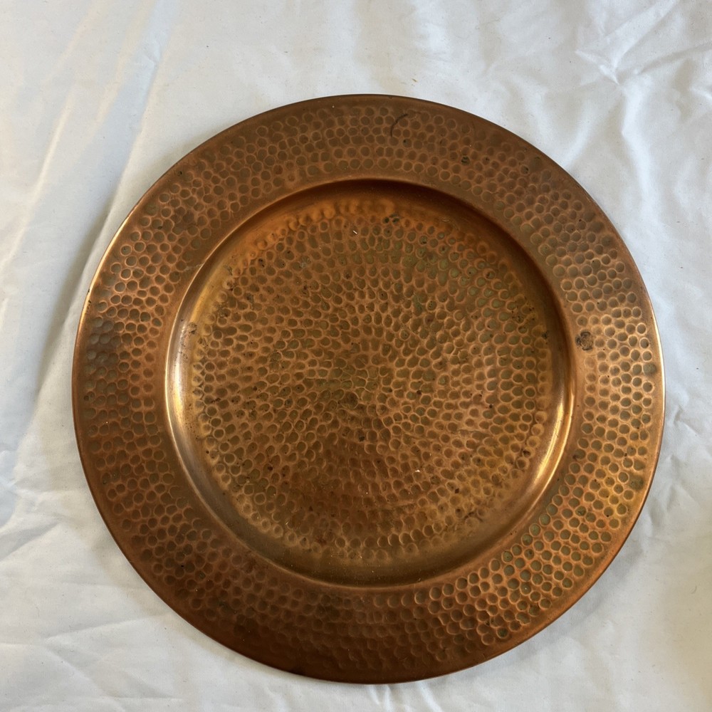 Copper Hammered Made in India Plate 12”