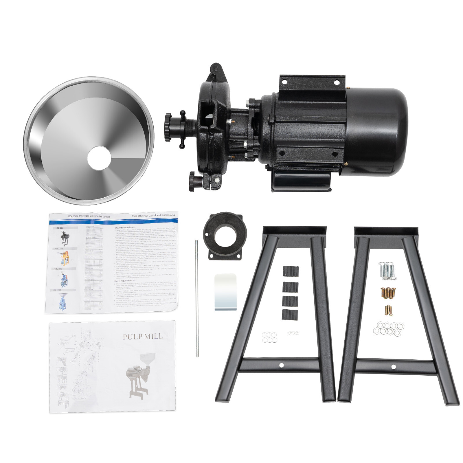 1500W Electric Grinder Mill Grain Wet & Dry Corn Wheat Feed Flour Cereal Machine