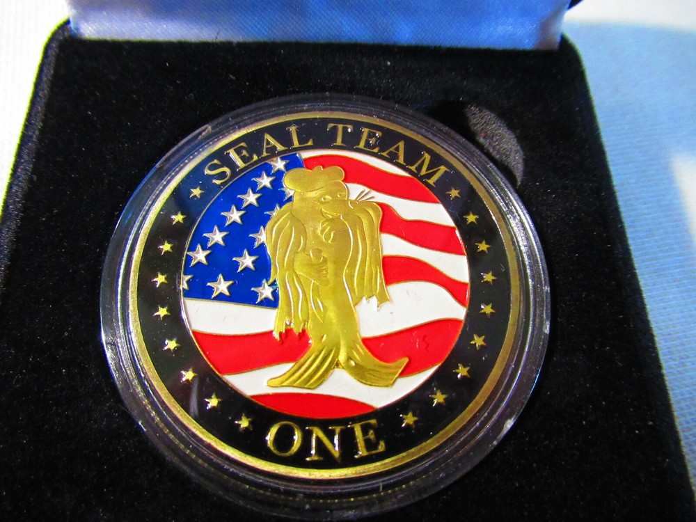 US NAVY SEAL TEAM ONE Challenge Coin w/ Presentation Box