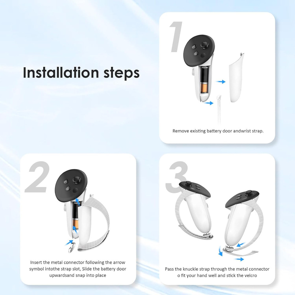 Vr Anti-Slip Controller Straps with Adjustable Knuckle Straps Compatible with Me