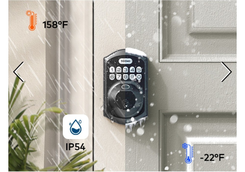 Smart Keyless Entry Electronic Keypad Deadbolt for Front Door,Auto Lock/Black