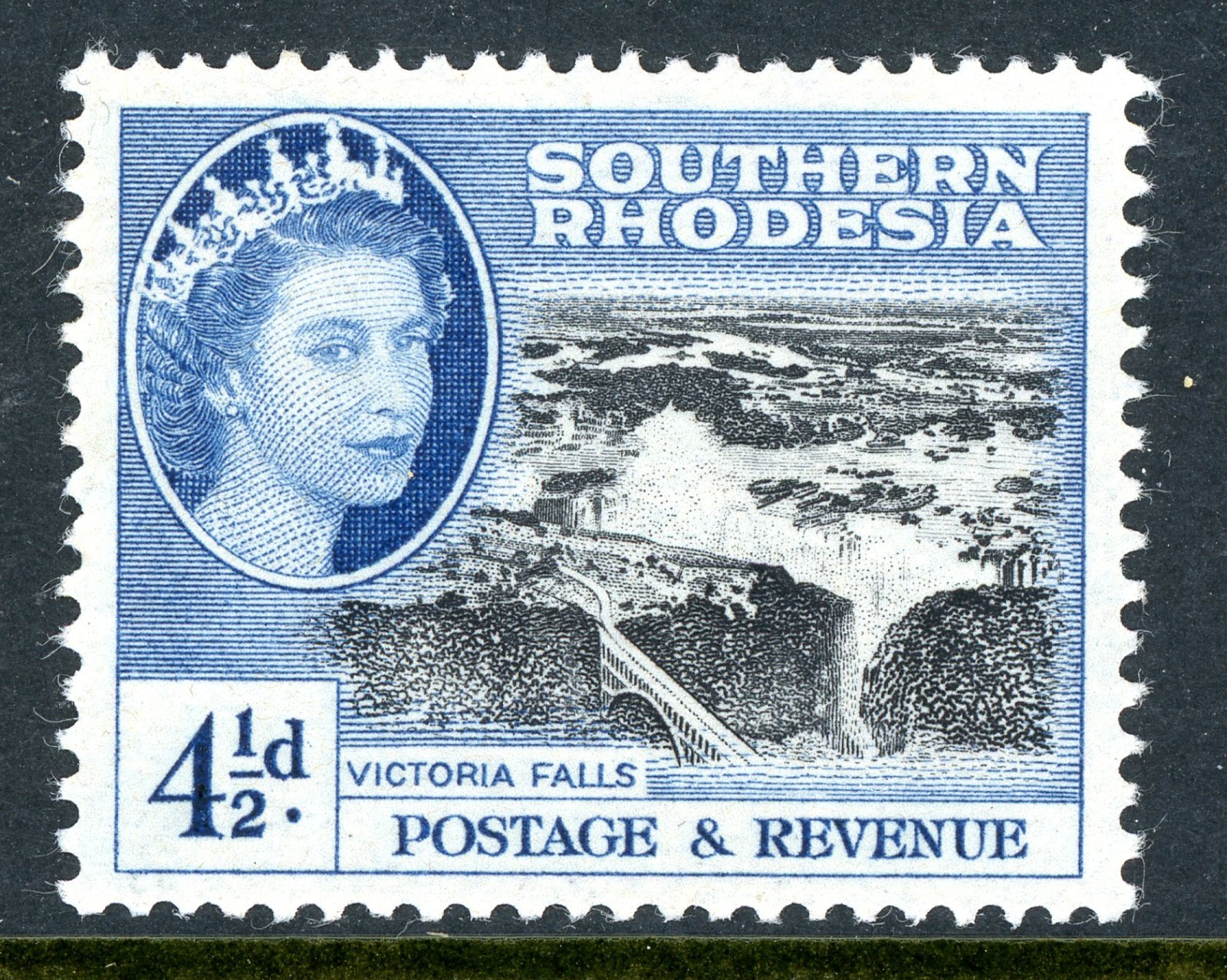 Rhodesia 1953 British QEII 4½p Victoria Falls SG 83 MNH S837