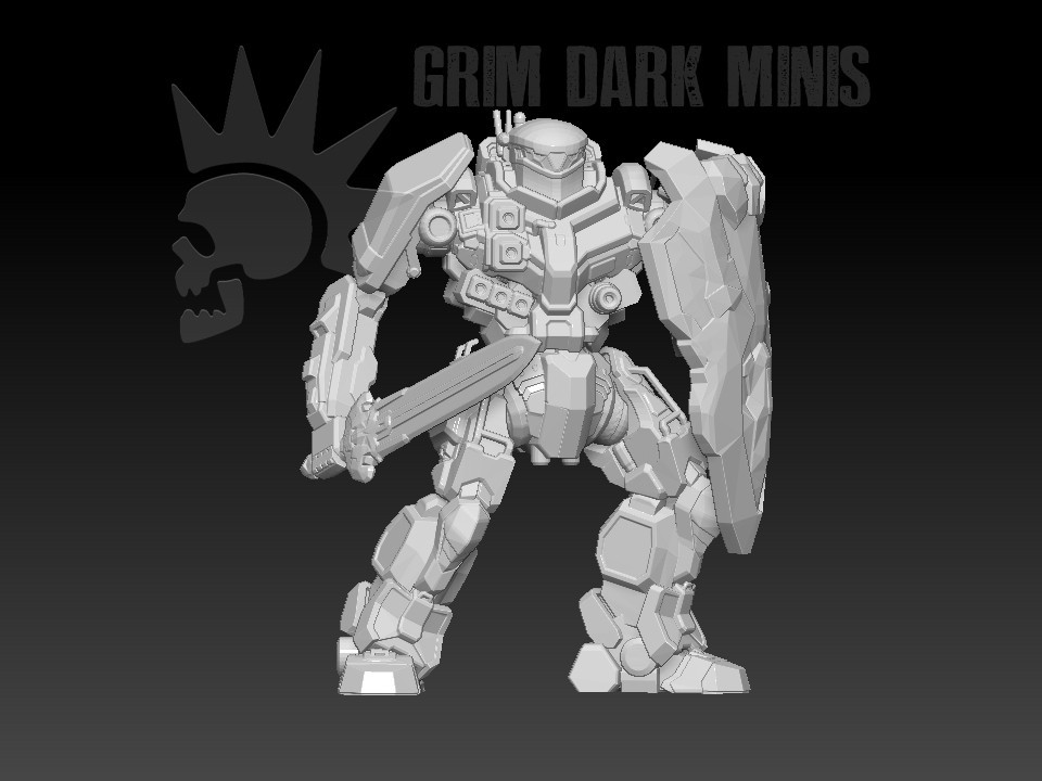 Black Knight - BT proxy mech MWO Tech 1/265 Battle Scale