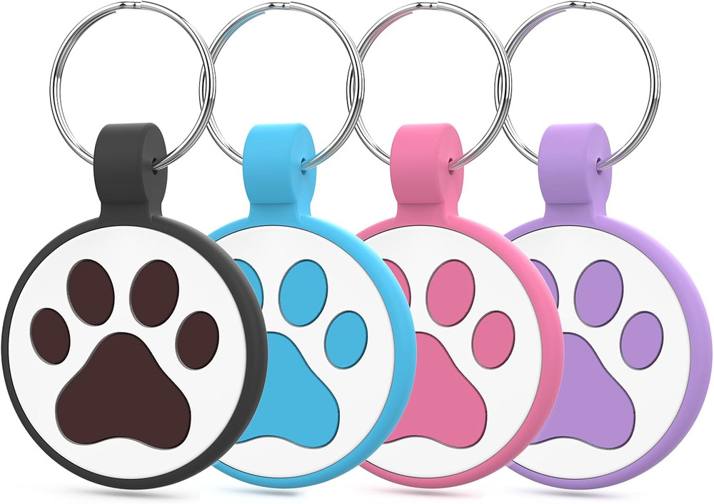 QR Code Cat Tag, Modifiable Profile, Scannable, 1", Multi-Color