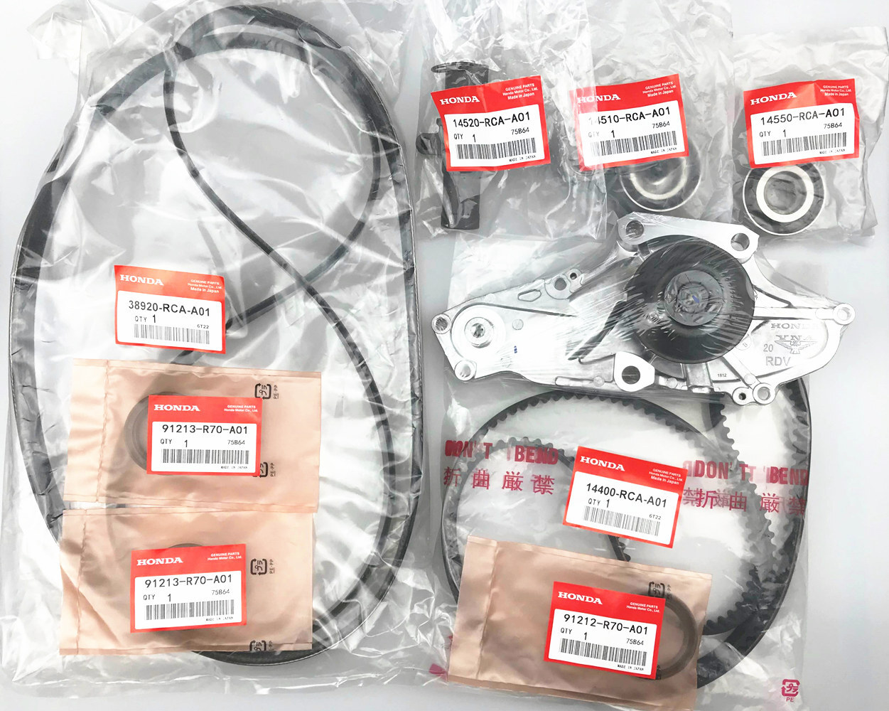 OEM Timing Belt Water Pump Kit Fits for Acura Accord Odyssey Pilot Ridgeline V6