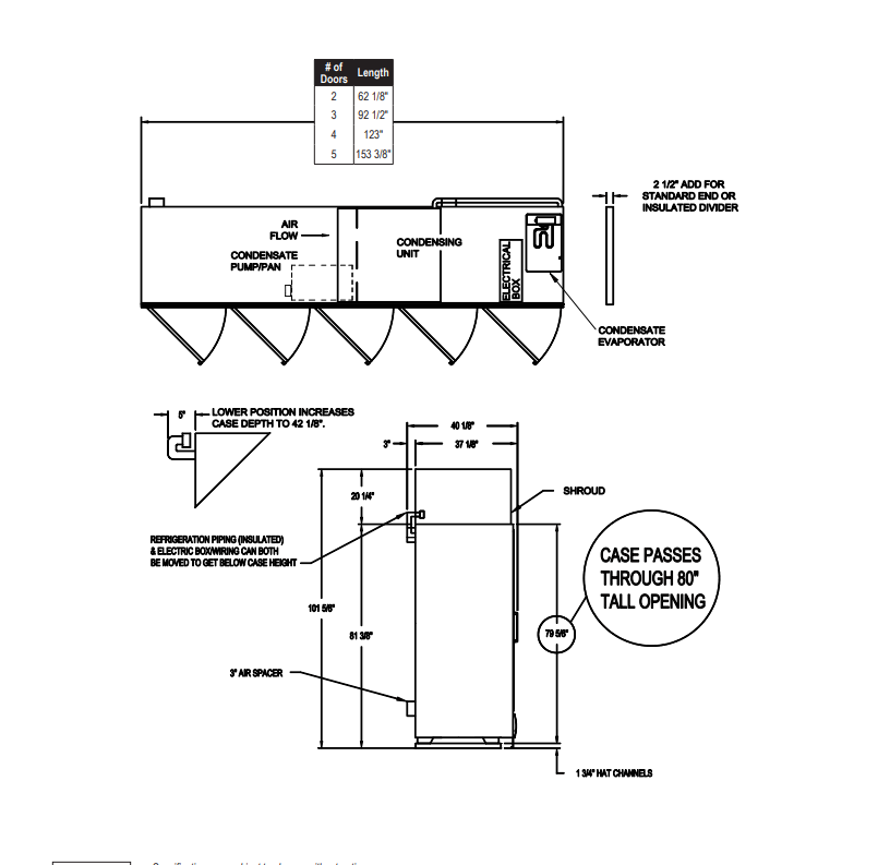 Self Contained 4 Door Reach in Cooler