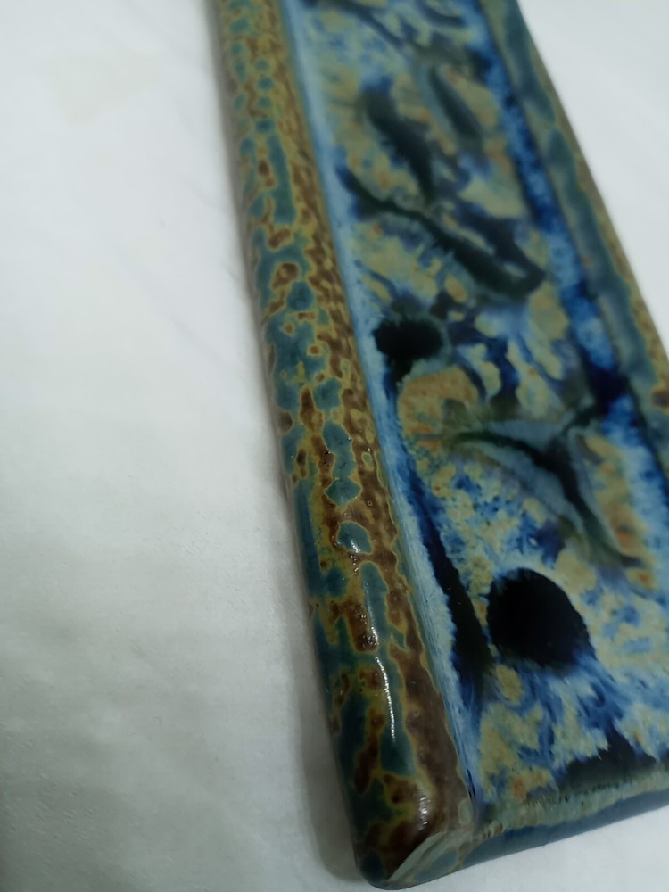 Vtg. Glazed Ceramic Incense Holder . Signed Ray