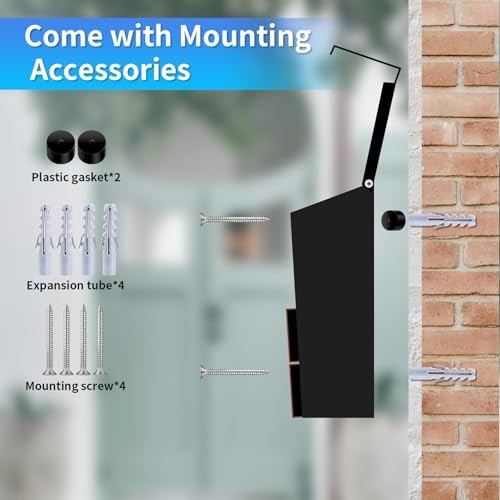 Wall-Mount Mailbox, Walnut Wood Panel, Rust Resistant Large No Flag style