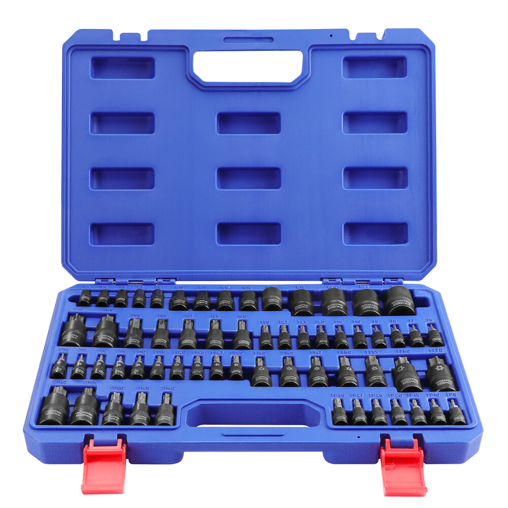 60-piece Master Torx Bit Socket&External Torx Socket Set 1/4"3/8"1/2"Drive Bits
