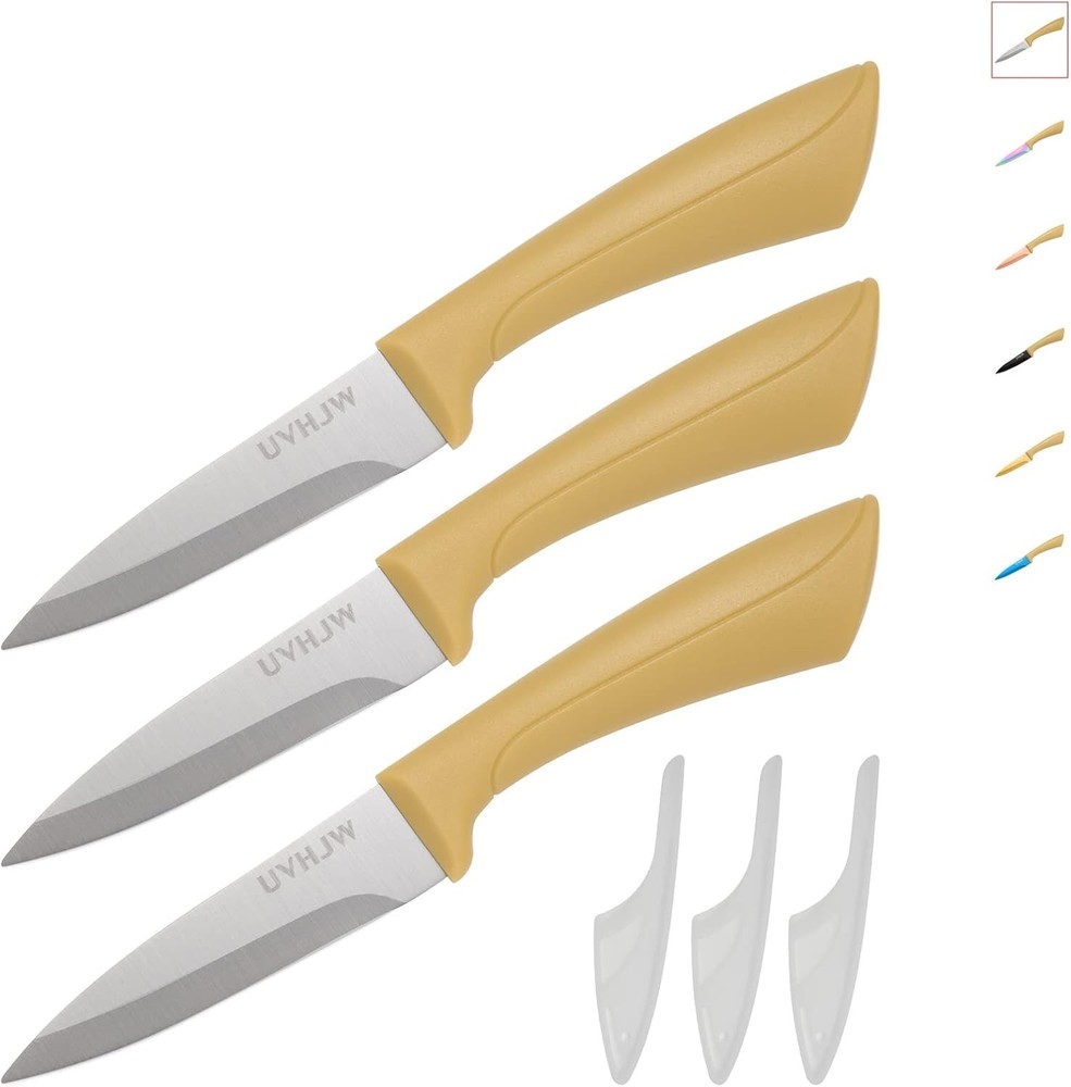 Lightweight 3-Piece Sharp Paring Knife Set - Perfect for Fruit & Vegetable Prep
