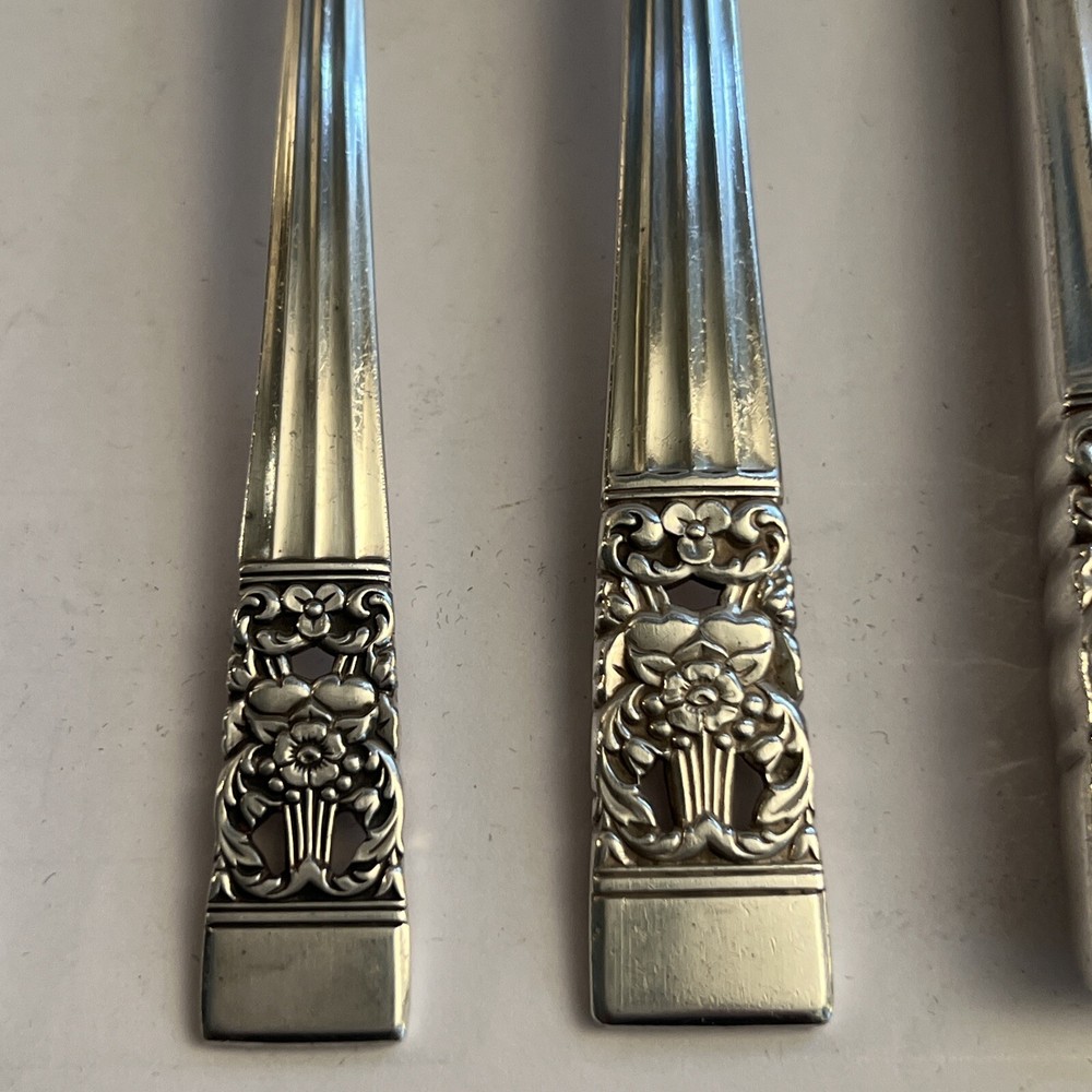 Art-deco 5 Pc Place Setting Oneida SILVERPLATE CORONATION Silverware ca. 1936