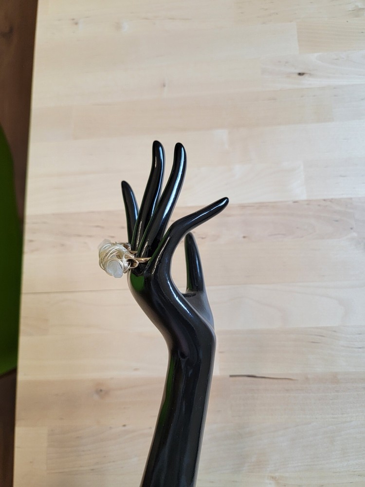 Large 3.5 Inch Clear Quartz Wire Wrapped Ring