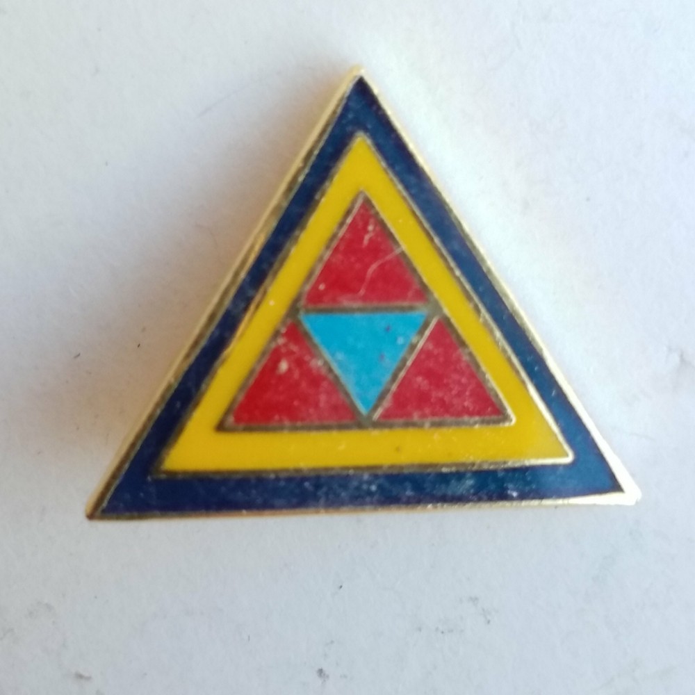 Multi Color Triangles Lapel Pin