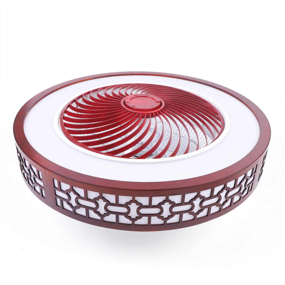 22''LED Light Flush Mount Chandelier Lamp Modern Ceiling Fan + Remote Control