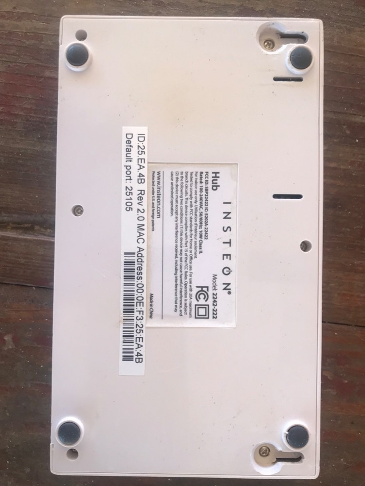 INSTEON Smarthome Hub 2242-222 With Power Cable
