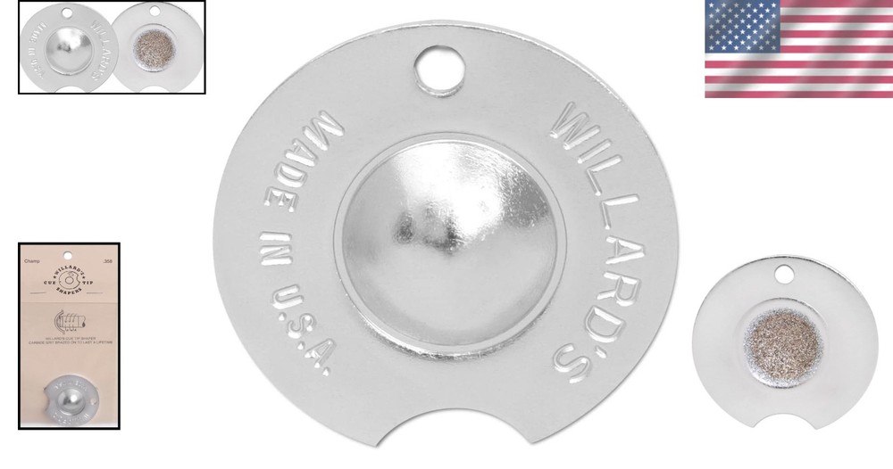 Durable Willard Cue Tip Shaper for Perfect Dime Radius - Lightweight & Portable