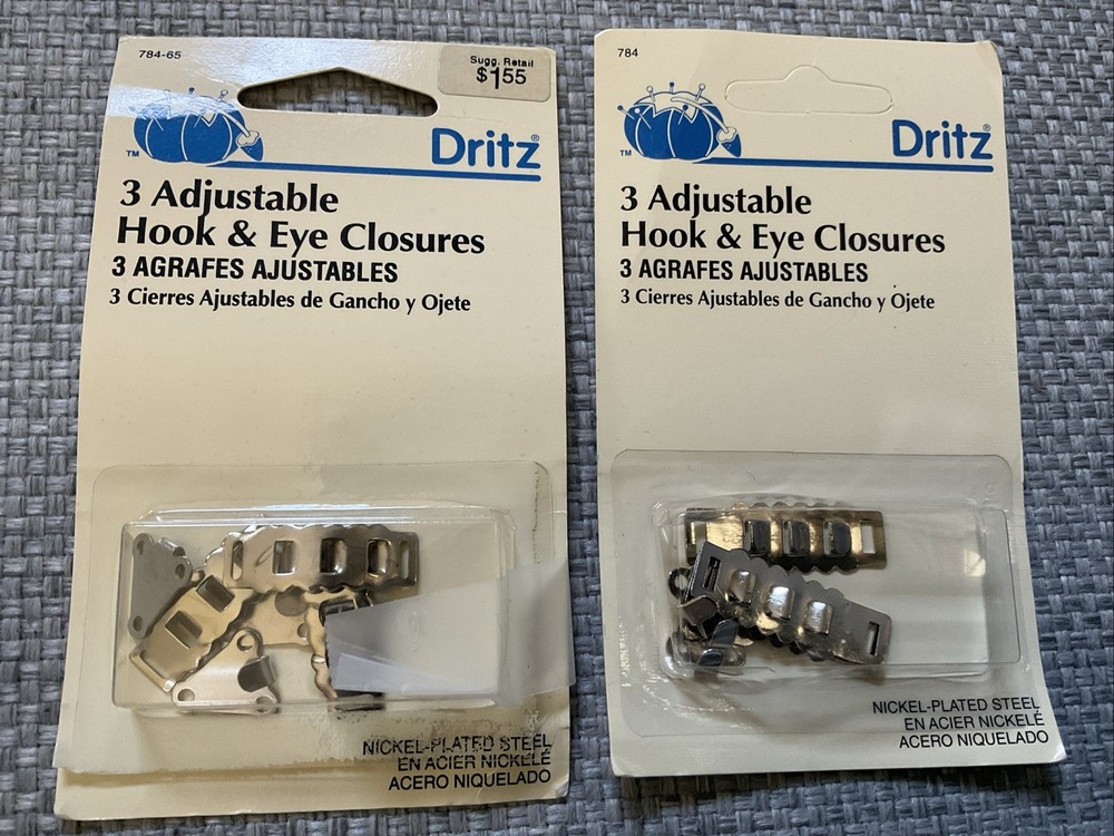 Dritz Adjustible Hook & Eye Closures, 1 Sealed Package, 1 Complete But Open Pack