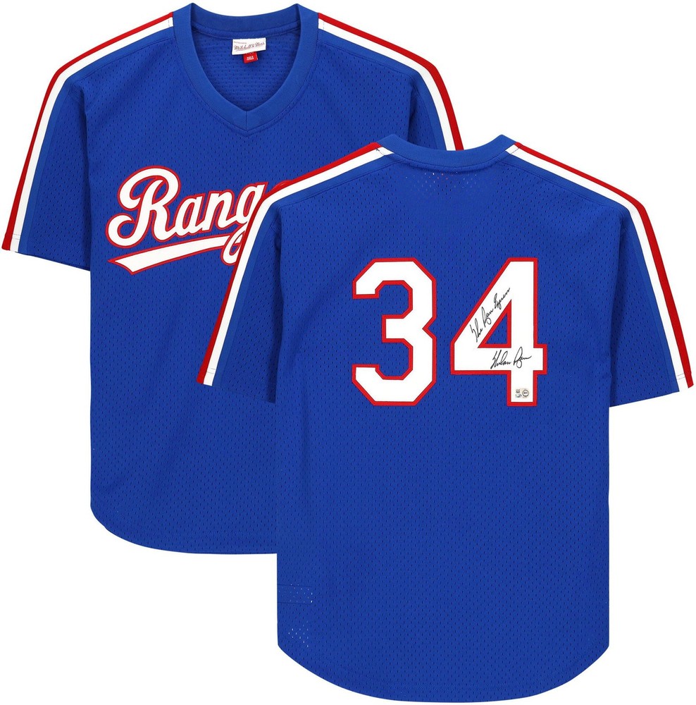 Nolan Ryan Rangers Signed Mitchell & Ness Authentic Jersey w/Ryan Express Insc